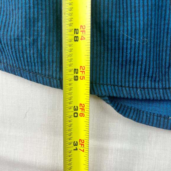 Buckle Black Men's XL Blue Striped Long Sleeve Button-Up Shirt Y2K Rock - Picture 7 of 11